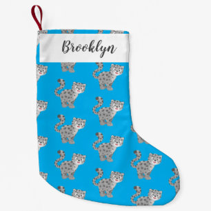 Petite Chaussette De Noël Illustration de mignon léopard des neiges