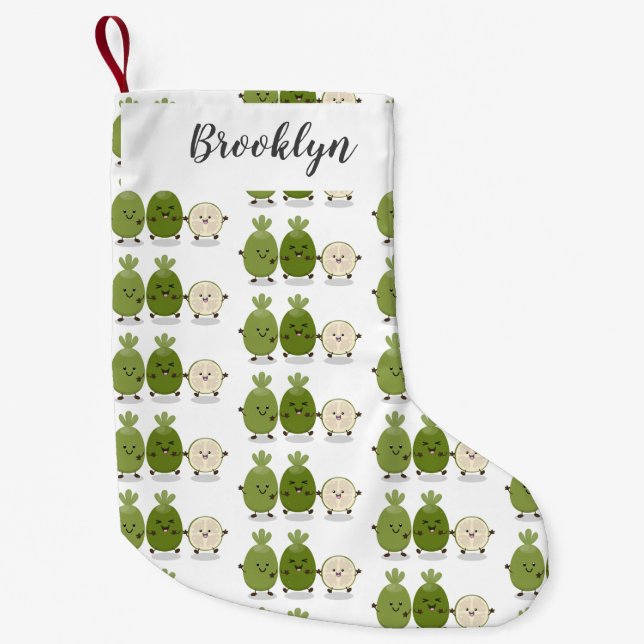 Petite Chaussette De Noël Illustration de mignonne guava feijoa (Devant)