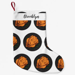 Petite Chaussette De Noël Illustration de poulet rôti