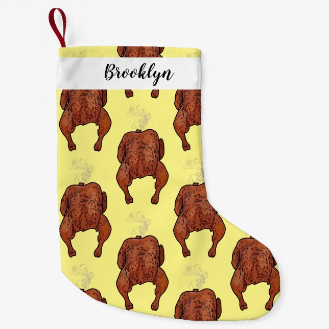 Petite Chaussette De Noël Illustration de poulet rôti (Devant)