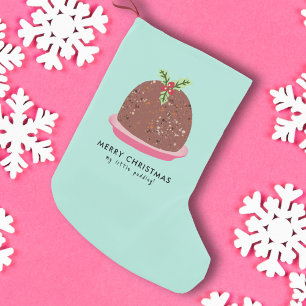 Petite Chaussette De Noël Illustration de pudding moderne de Noël