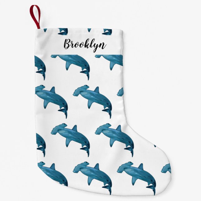 Petite Chaussette De Noël Illustration de requin marteau (Devant)