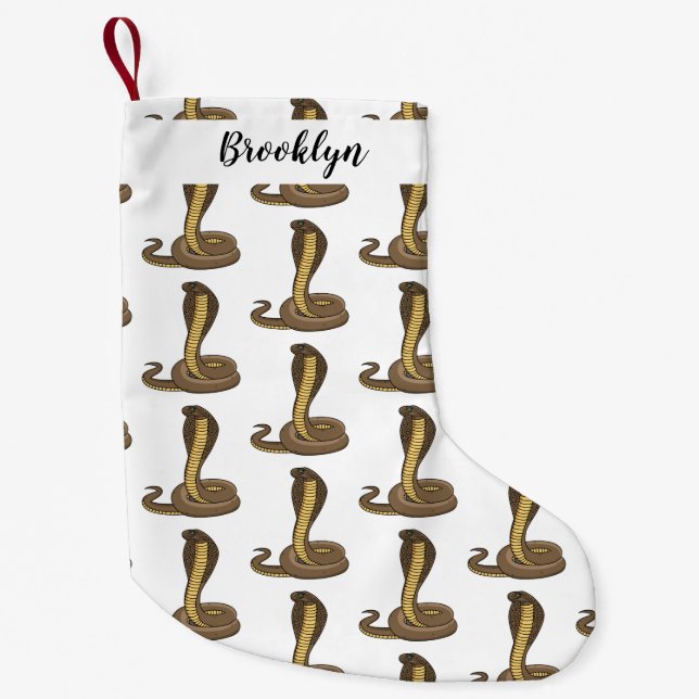 Petite Chaussette De Noël Illustration de serpent à cobra Brown (Devant)
