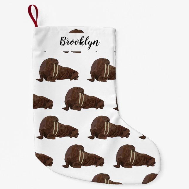 Petite Chaussette De Noël Illustration de Walrus (Devant)