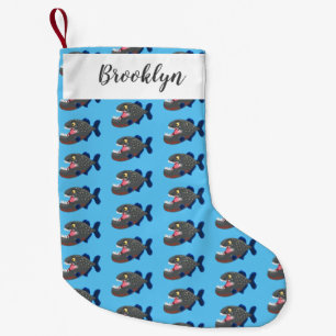 Petite Chaussette De Noël Illustration drôle de piranha affamée