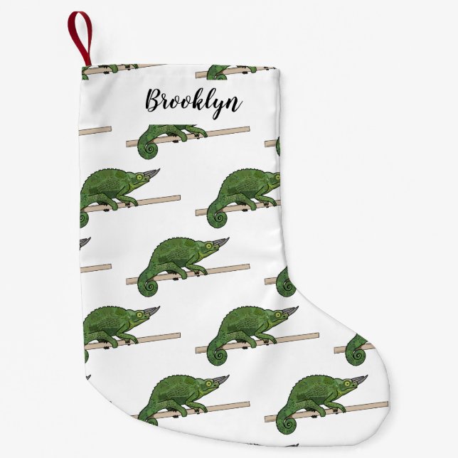 Petite Chaussette De Noël Illustration du caméléon de Jackson (Devant)