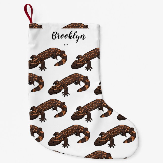 Petite Chaussette De Noël Illustration du monstre Gila (Devant)