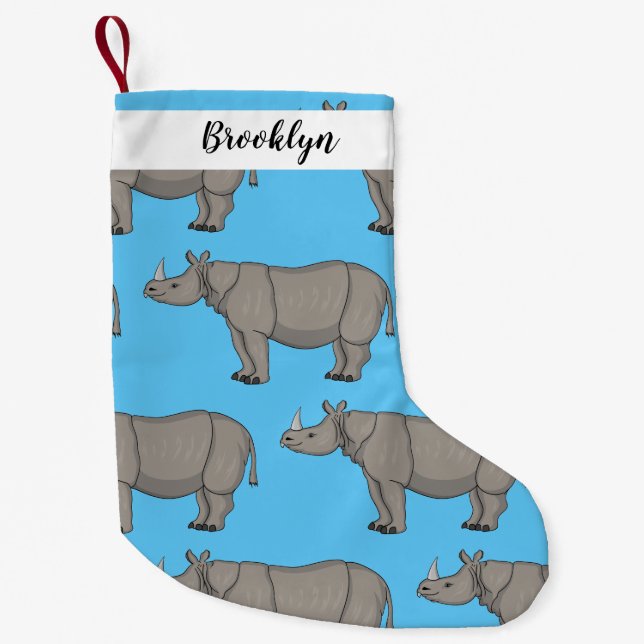 Petite Chaussette De Noël Illustration du rhinocéros de Javan (Devant)