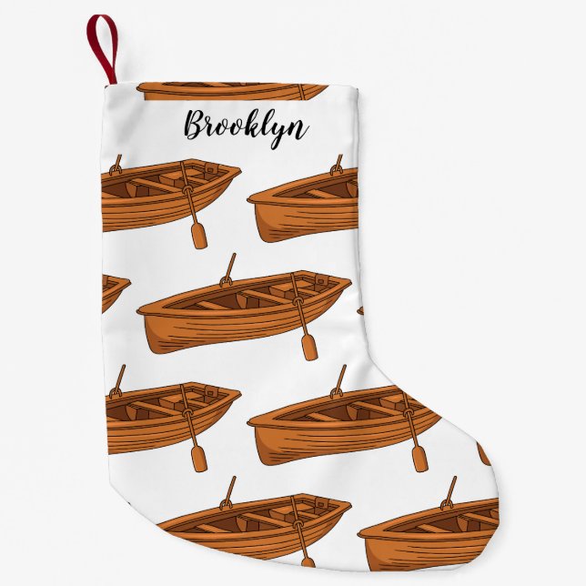 Petite Chaussette De Noël Illustration d'un bateau à roues (Devant)