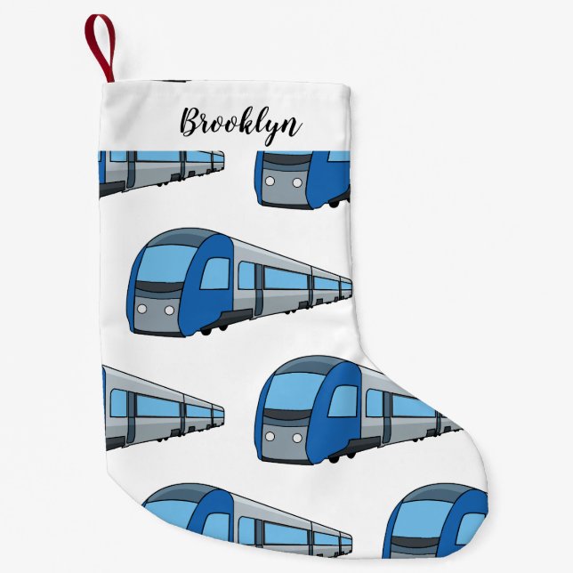 Petite Chaussette De Noël Illustration d'un train électrique (Devant)
