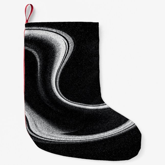 Petite Chaussette De Noël Illustration grise et noire (Devant)