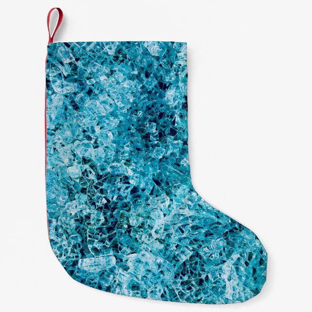 Petite Chaussette De Noël illustration turquoise (Devant)