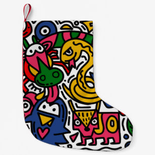 Petite Chaussette De Noël Illustration vintage de Doodle, dessin animé