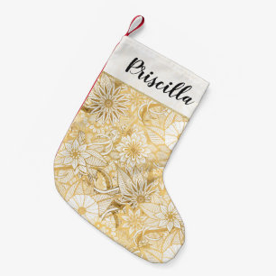 Petite Chaussette De Noël Illustrations florales tirées par la main chics