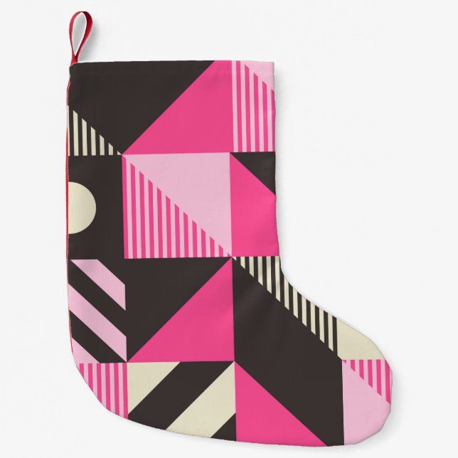 Petite Chaussette De Noël Image géométrique simple avec blocs gras modifiabl (Devant)