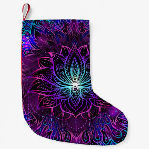 Petite Chaussette De Noël Impression du boho de fleur Neon Lotus