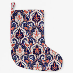 Petite Chaussette De Noël Indian Paisley : Médaillon Floral Sans Seamless.
