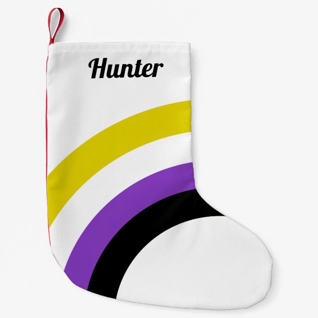 Petite Chaussette De Noël Indicateur non binaire Rainbow non binaire (Devant)