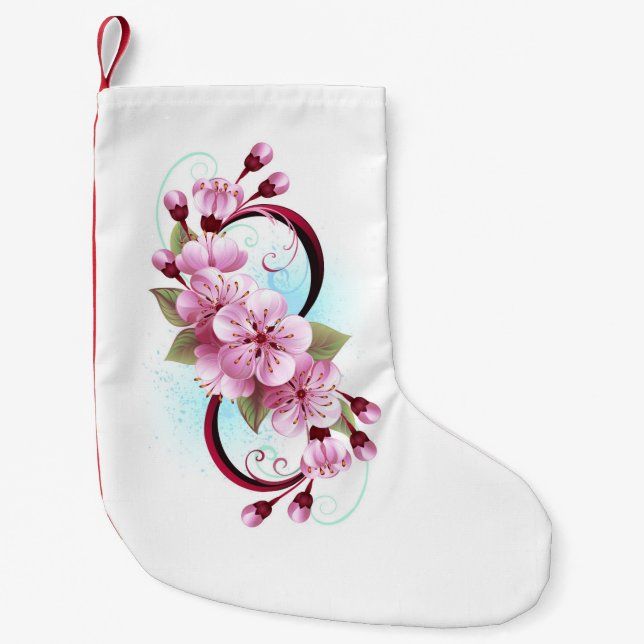 Petite Chaussette De Noël Infinité avec les fleurs Sakura (Devant)