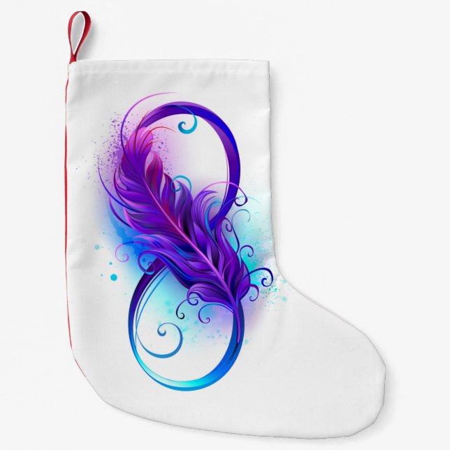 Petite Chaussette De Noël Infinity with purple feather (Devant)