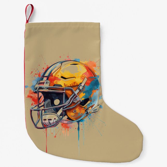 Petite Chaussette De Noël Inspirational Motivational Football Helmet (Devant)