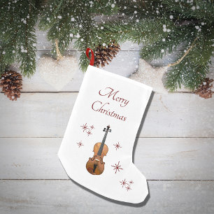Petite Chaussette De Noël Instrument de musique Violon Snowflakes Noël