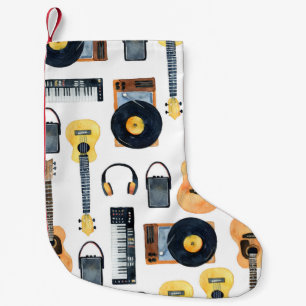 Petite Chaussette De Noël Instruments de musique : aquarelle transparente