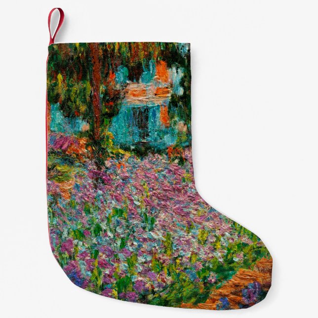 Petite Chaussette De Noël Irises Monet Garden Fleurs Giverny (Devant)