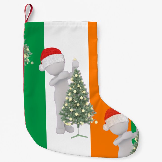 Petite Chaussette De Noël irlandais noël xmas stockage (Devant)