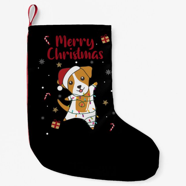 Petite Chaussette De Noël Jack Russel Christmas Dog Winter Animals (Devant)
