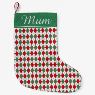 Petite Chaussette De Noël Jacquard vert et rouge