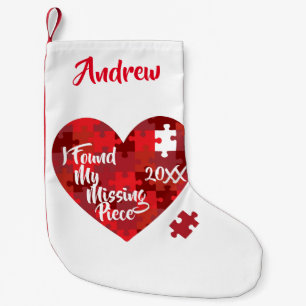Petite Chaussette De Noël J'ai trouvé mon morceau absent - coeur de puzzle