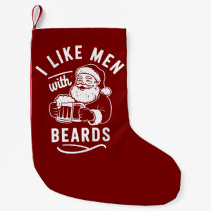 Petite Chaussette De Noël J'aime les hommes avec des barbes Noël Père Noël B