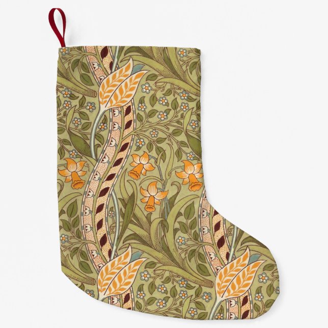 Petite Chaussette De Noël Jardin de jonquilles de William Morris Fleur Class (Devant)