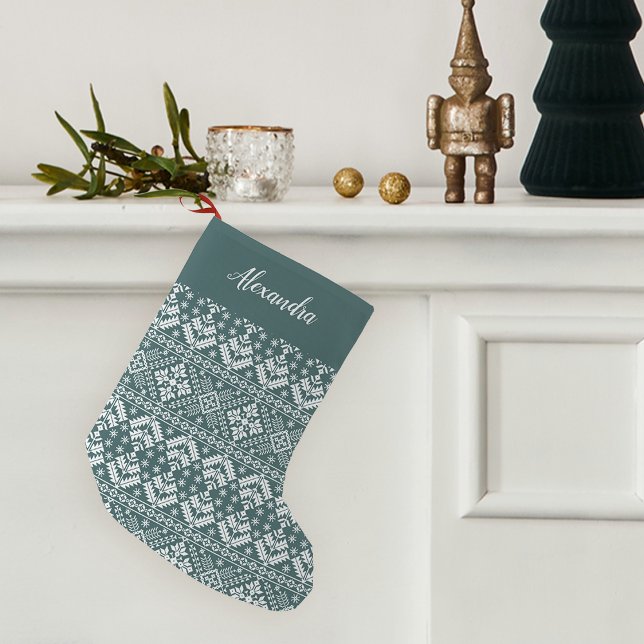 Petite Chaussette De Noël Jasper Green Sweater Motif personnalisé (Créateur téléchargé)