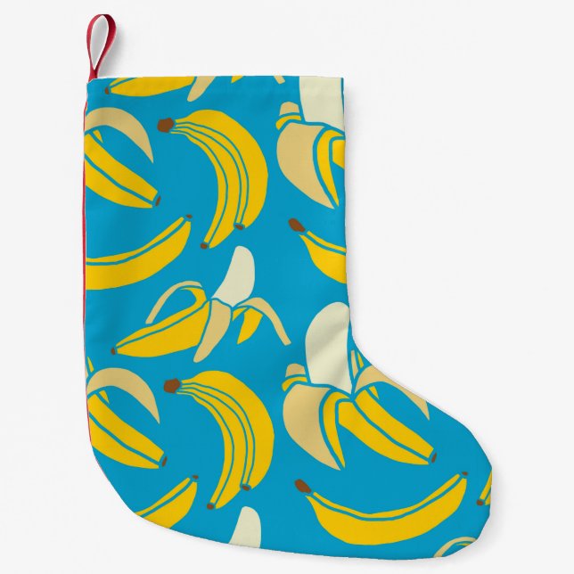 Petite Chaussette De Noël jaune frais banane tropicale sans soudure patte (Devant)