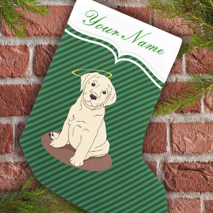Petite Chaussette De Noël Jaune Labrador Retriever Angel Halo
