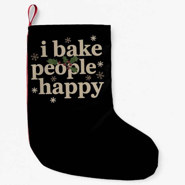 Petite Chaussette De Noël Je Cuis Les Gens Heureux Cupcake & Cookie Baking C (Devant)