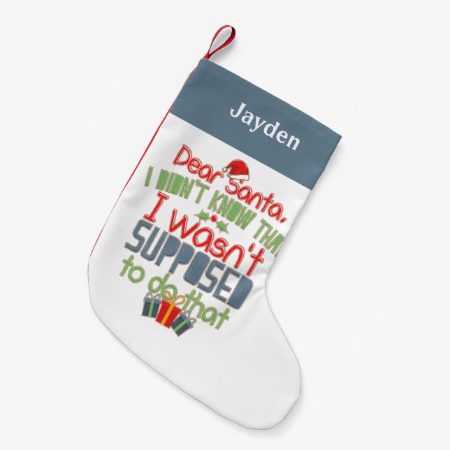 Petite Chaussette De Noël Je ne connaissais pas Funny Noël Personnalisé (Devant (Accrochage))