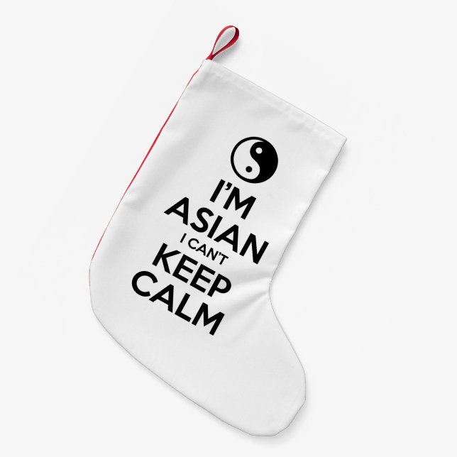 Petite Chaussette De Noël Je suis asiatique, je ne peux pas garder le calme (Devant (Accrochage))
