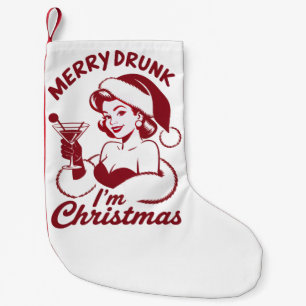Petite Chaussette De Noël Je suis ivre Noël Cocktail Snarky Boire