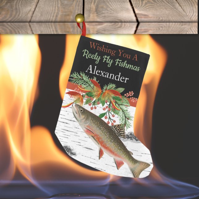Petite Chaussette De Noël Je vous souhaite une pêche à la truite, petit Chri (Créateur téléchargé)