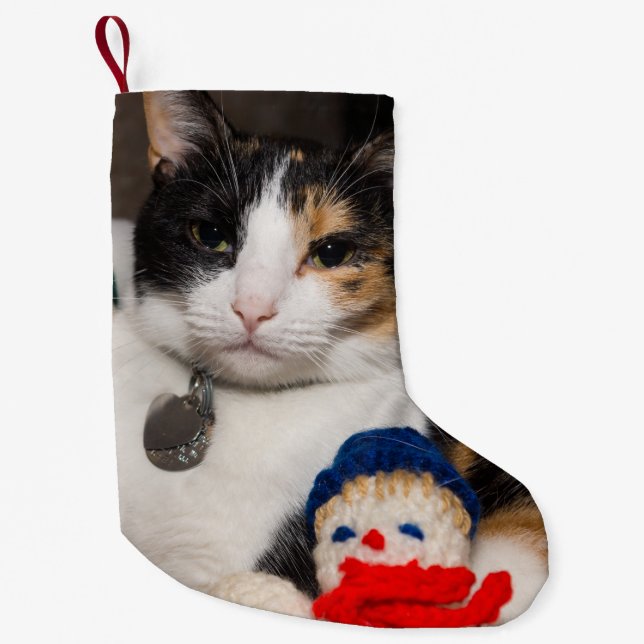 Petite Chaussette De Noël J'Espère Une Prise De Noël Calico (Devant)