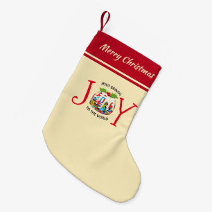 Petite Chaussette De Noël JESUS chrétien JOIE AU MONDE Festif