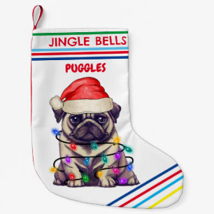 Petite Chaussette De Noël JINGLE BELLS CARLIN Noël Stocking avec nom.