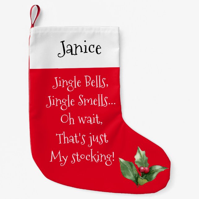 Petite Chaussette De Noël Jingle Bells, Jungle Smells...Oh Attends. (Devant)