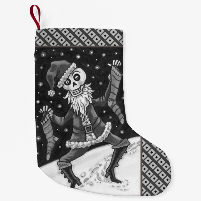 PETITE CHAUSSETTE DE NOËL JINGLE BONES PÈRE NOËL, SKELETON VACANCES, ÉFFRAYA (Devant)