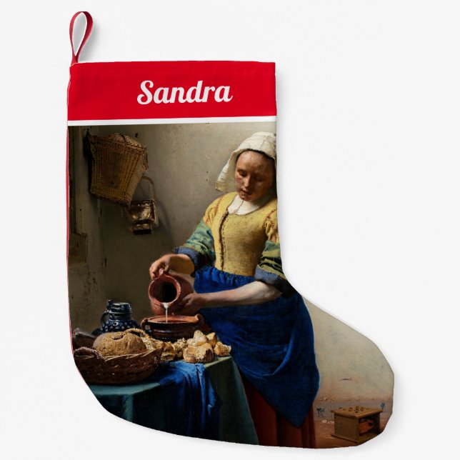 Petite Chaussette De Noël Johannes Vermeer - La Milkmaid (Devant)