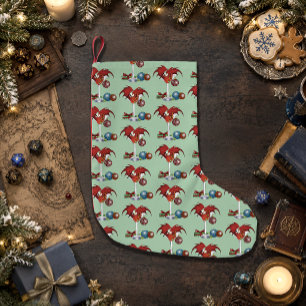 Petite Chaussette De Noël Joie de Noël Fête Rouge Cocktail Dragon de Fête