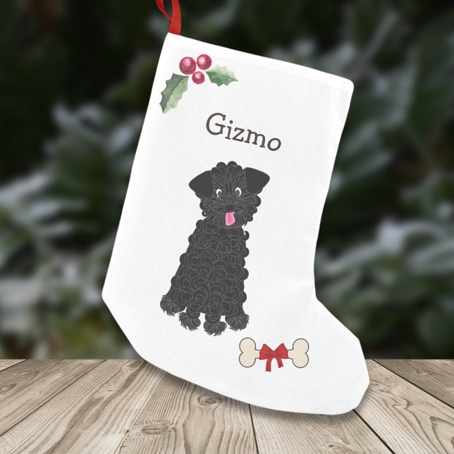 Petite Chaussette De Noël Joli Black Teup Poodle Chien Monogramme (Créateur téléchargé)